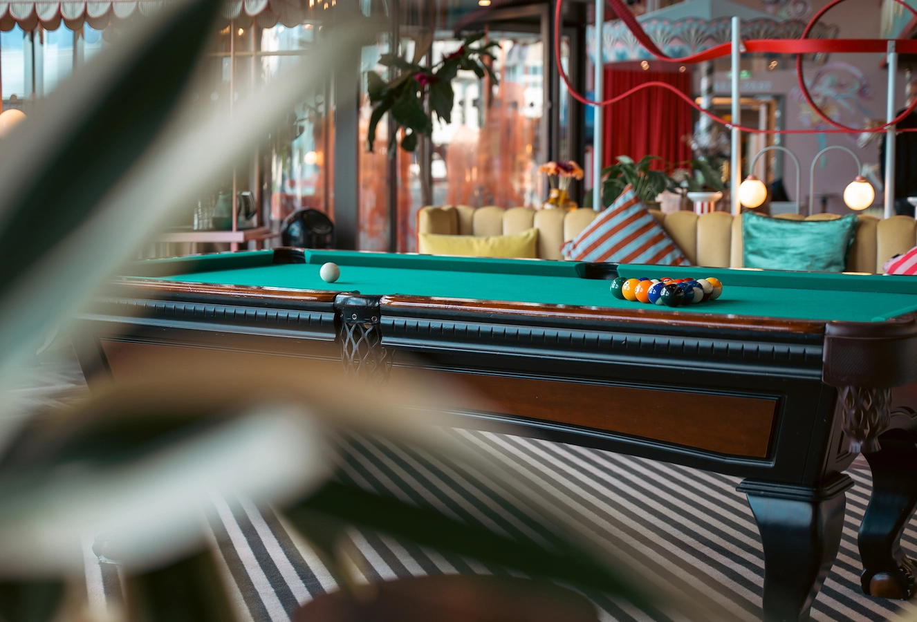 Pool table at Aby Hotel